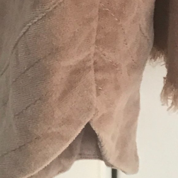 Free People Mauve Velvet Military Blazer with Ruffle Hem, Size M - Picture 4 of 9